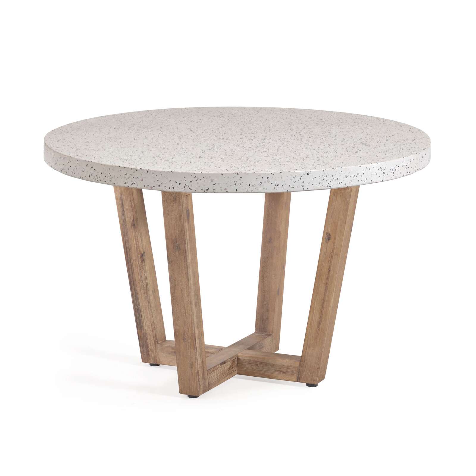 SHANELLE TABLE Ø120 實木腳 白色